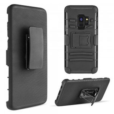 Samsung Compatible Hybrid Case with Holster - Black