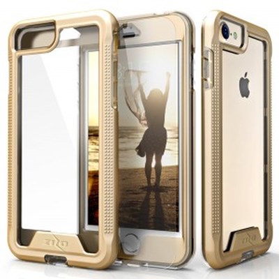 ION Single Layered Hybrid Cover with Tempered Glass Screen Protector - Gold and Clear