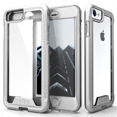 ION Single Layered Hybrid Cover with Tempered Glass Screen Protector - Silver and Clear