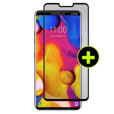 Gadget Guard - Black Ice Plus Cornice Curved Glass Screen Protector For Lg V40 Thinq - Clear