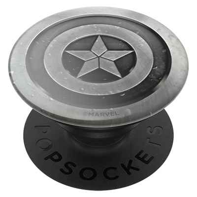 Popsockets - Popgrips Licensed Swappable Device Stand And Grip - Captain America Monochrome