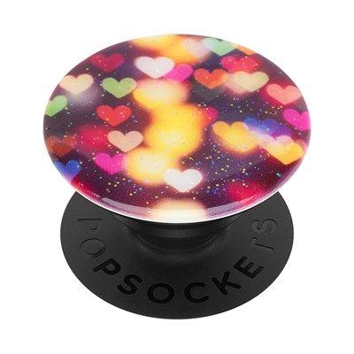 Popsockets - Popgrips Swappable Premium Device Stand And Grip - Glitter Bokeh Hearts