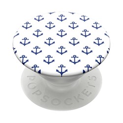 Popsockets - Popgrips Swappable Patterns Device Stand And Grip - Anchors Away White