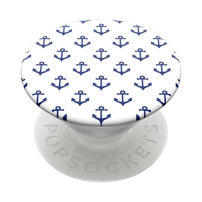 Popsockets - Popgrips Swappable Patterns Device Stand And Grip - Anchors Away White
