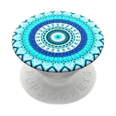 Popsockets - Popgrips Swappable Abstract Device Stand And Grip - Blue Floral Mandala