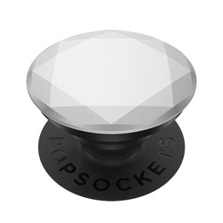 Popsockets - Popgrips Swappable Metallic Diamond Premium Device Stand And Grip -  Silver