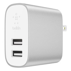 Belkin - Boost Up Wall Charger Dual Port 12w / 4.8a Universal - White And Silver