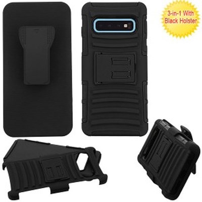 Samsung Asmyna Advanced Armor Stand Protector Cover Combo with Black Holster - Black