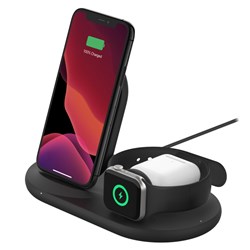 Belkin - 3-in-1 Wireless Charging Pad With Apple Watch Dock - Black