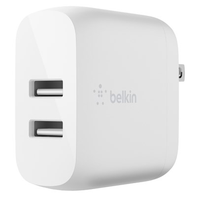 Belkin - Dual Port Usb A 24w Wall Charger - White