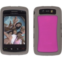 Blackberry Compatible Debossed Silicone Gel - Dark Gray and Watermelon  306625