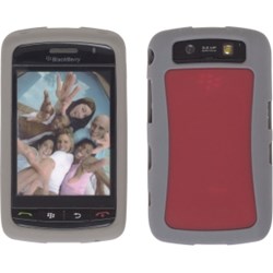 Blackberry Compatible Premium Silicone Gel- Red and Grey  355182