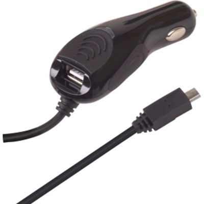 Micro USB Dual Output Vehicle Power Adapter with USB Port  363082