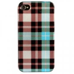 Apple Compatible Crystal Case - Blue Checker 4GIPHONECOVBLCK