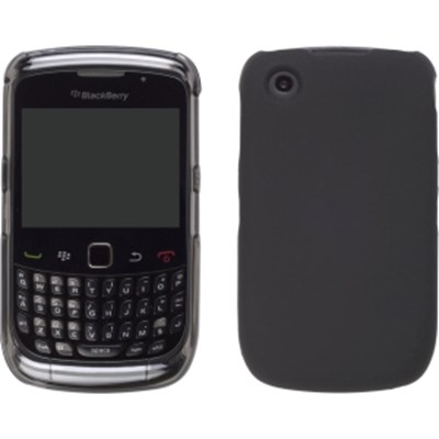 Blackberry Compatible Hybrid Snap-On Case - Smoke and Black 314314