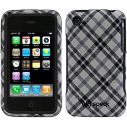 Apple Compatible Speck Fitted Hard Shell Case - Black and White Plaid  IPH3G-FTD2-PLDWH