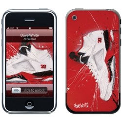 Apple Compatible MusicSkins Dave White - J5 Red  MS-DW40001