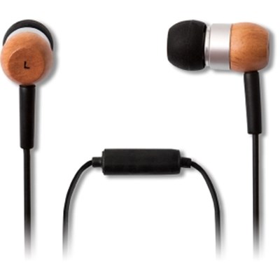Timbre 3.5 mm Earbuds - Light Wood Color -   EP-WB-MIC-LIGHT