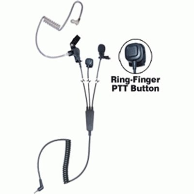 Stealth 3-wire Surveillance Kit with Ring-finger PTT