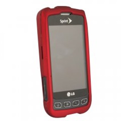 LG Compatible Rubberized Protective Shield - Red OPTIMUSRUBRD