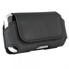 Motorola Cliq XT Radiance Small Black PDA Pouch with Fixed Belt Clip