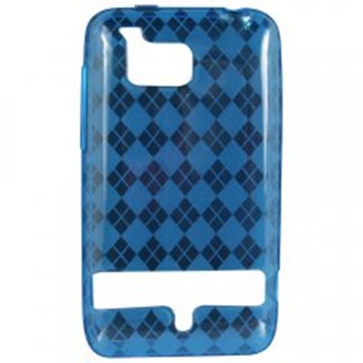 HTC Compatible TPU Cover - Dark Blue Argyle Pattern  TPUTHUNDERBDKBL