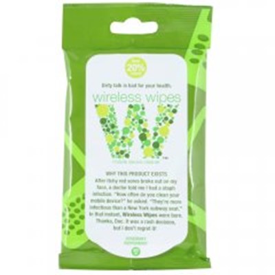 Wireless Wipes Anti-bacterial Cell Phone Wipes - Rosemary Peppermint Scent  WIREWIPERP