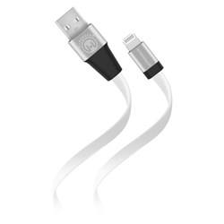 Hypergear Flexi USB to Lightning Flat Cable 6ft - White