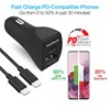Naztech 20W USB-C PD and 12W USB Fast Car Charger with USB-C to USB-C Cable Black Image 2