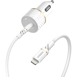 Otterbox Lightning to USB-C Fast Charge Car Charging Kit 18W - Cloud Dust White