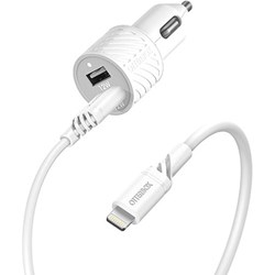 Otterbox Lightning to USB-A Dual Port Car Charging Kit 24W Combined 1 Meter - Cloud Dream White