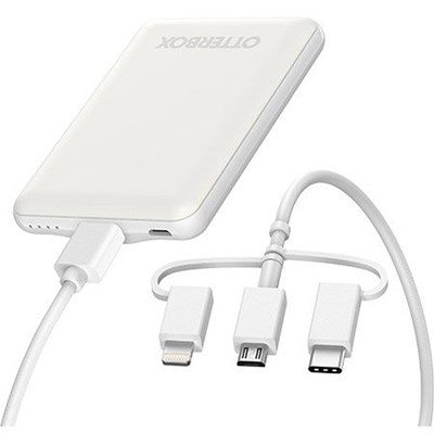 Otterbox Mobile Charging Kit Standard 5,000 mAH 3 in 1 Cable - White
