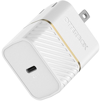 Otterbox USB-C Fast Charge Wall Charger, 20W - Cloud Dust White