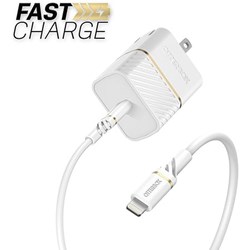 Otterbox Lightning to USB-C Fast Charge Wall Charging Kit, 20W - Cloud Dust White Otterbox Lightning to USB-C Fast Charge Wall Charging Kit, 20W - Cloud Dust White
