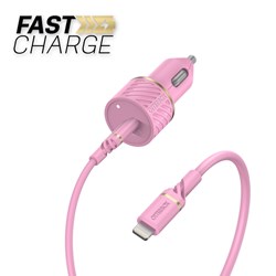 Otterbox Lightning to USB-C Fast Charge Car Charging Kit Standard - Orchid Pink