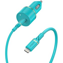 Otterbox Lightning to USB-C Fast Charge Car Charging Kit Standard 18W - Aqua