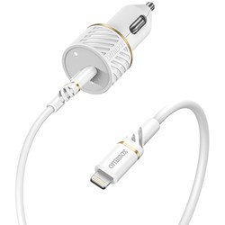 Otterbox Lightning to USB-C Fast Charge Car Charging Kit, 20W - Cloud Dust White