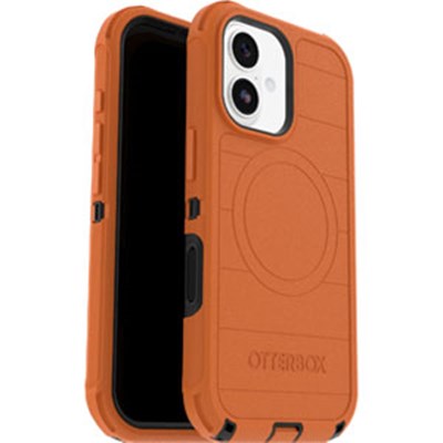 OtterBox - Defender Pro MagSafe Case with Camera Control for Apple iPhone 17 - HiVis Orange (With Holster)