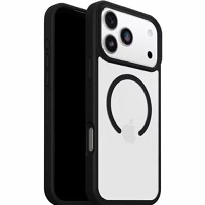 OtterBox React Series - For Apple iPhone 17 Pro Max - Textured Edges - Black Crystal (Clear/Black)