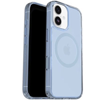 OtterBox - Symmetry Clear MagSafe Case with Camera Control for Apple iPhone 17 - Blue Bliss