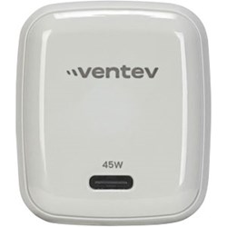 Ventev - ULTRAFAST GaN Mini 45W Wall Charger and 5A USB C to USB C Cable - White