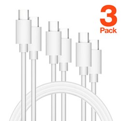 HyperGear Basics | USB-C to USB-C Cable | 4ft | 3-Pack | White