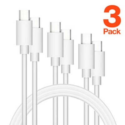 HyperGear Basics | USB-C to USB-C Cable | 4ft | 3-Pack | White