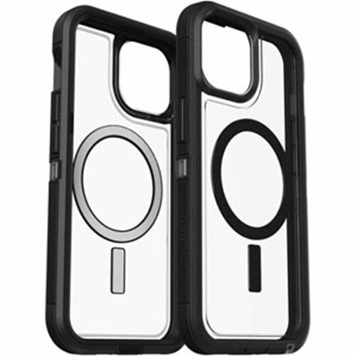 OtterBox iPhone 15 / iPhone 14 / iPhone 13 / iPhone 16e Defender Pro XT Clear MagSafe Case - Black