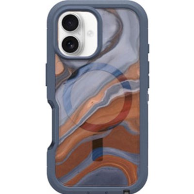 OtterBox iPhone 16 Defender Series XT Clear Case - High Desert Marble (Blue)