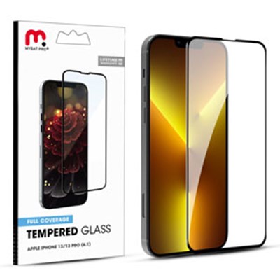 MyBat Pro Full Coverage Tempered Glass Screen Protector for Apple iPhone 16e / 14 / 13 Pro / 13 - Clear