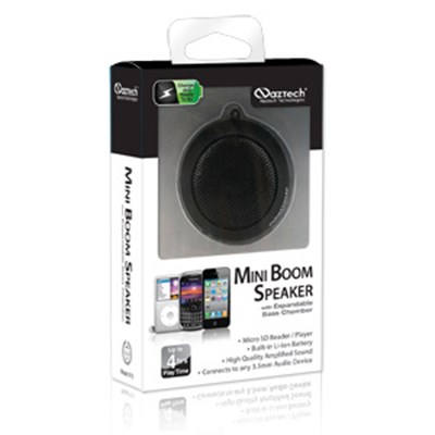 Naztech N15 3.5mm Mini Boom Speaker with SD Card Slot - Black  11559NZ