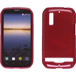 Motorola Compatible Criss Cross Dura-Gel Case - Red 368766