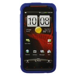 HTC Compatible Rubberized Snap-on Cover - Blue FS-HT6425-RBU