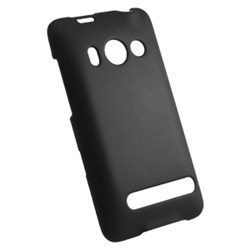 HTC Compatible Rubberized Snap-on Cover - Black FS-HTEVO4G-RBK